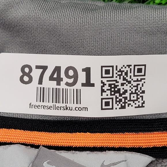 NIKE Track Fleece Jacket Large 24x24 Boxy Gray Orange - Picture 8 of 16